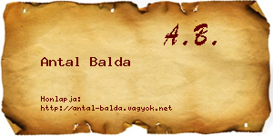 Antal Balda névjegykártya